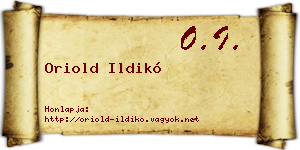 Oriold Ildikó névjegykártya